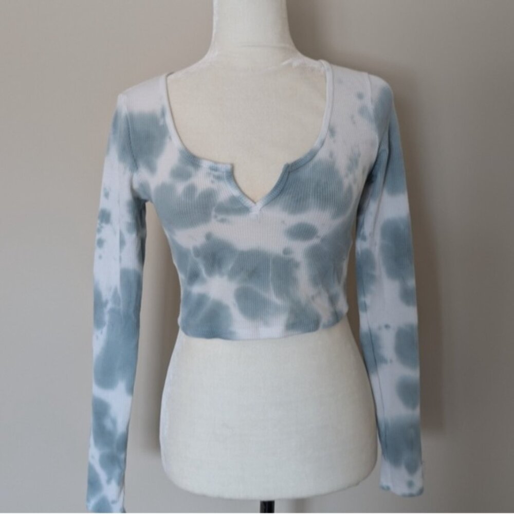 Garage waffle knit tie dye crop top